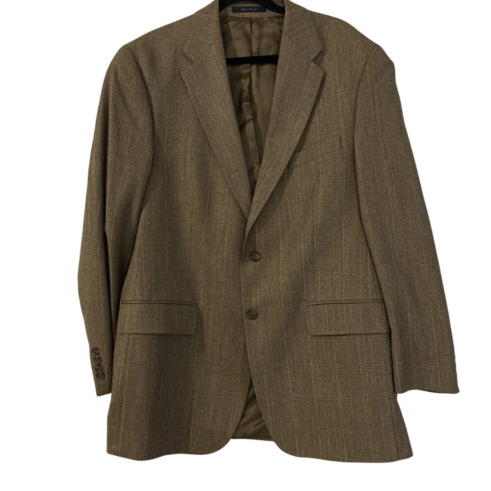 Polo University Club Ralph Lauren Brown Glen Plaid‎ Wool Blazer Sport Coat 43 T